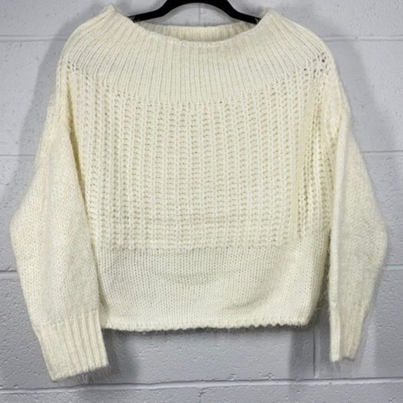 Cream slightly cropped off shoulder sweater - Picture 2 of 6